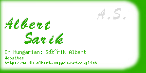 albert sarik business card